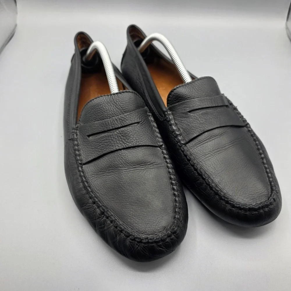 Bruno Parmigiani Penny Loafers Mens 45‎ Black Leather Driving Moccasin READ